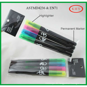 Muti-function Opp package fluorescent marker with permanent marker